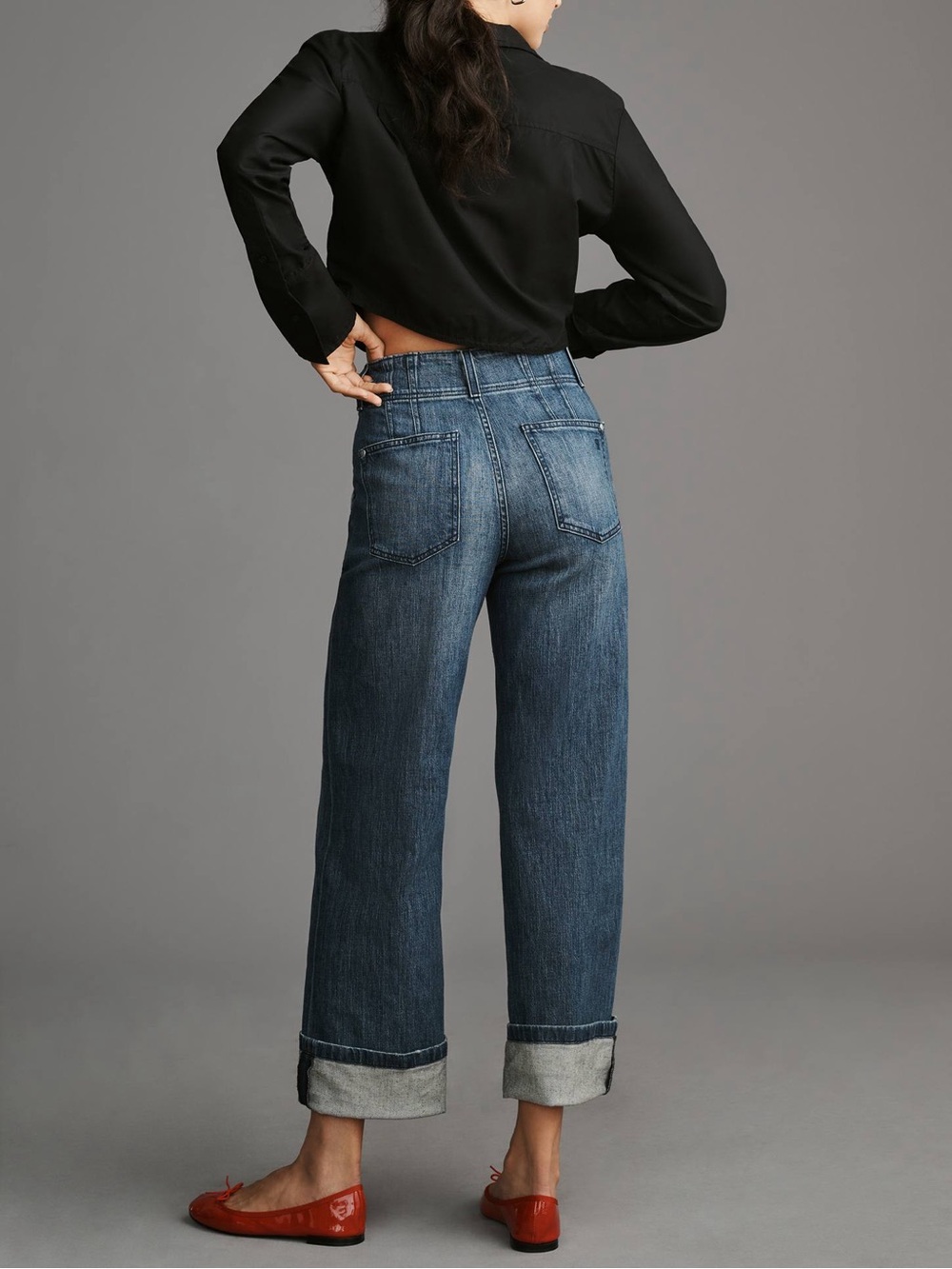 Anthro Pilcro Relaxed Mid-Rise 0964 Cuffed Jeans Wanda Wash 25x31 Anthropologie - Picture 2 of 11